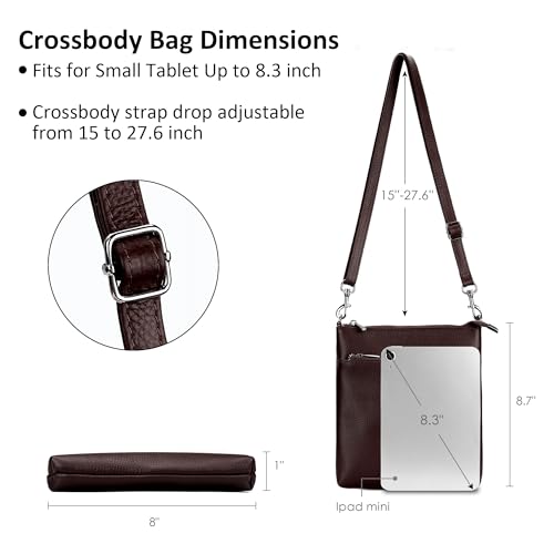 Image of befen Genuine Leather Crossbody Purses for Women Travel Cross Body Bags Lightweight with Adjustable Shoulder Strap