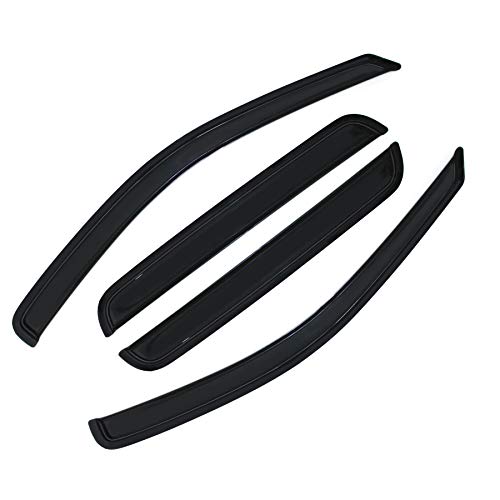 D&O Motor 4Pcs Front+Rear Smoke Sun/Rain Guard Outside Mount Tape-On Window Visors For 1999-2004 Grand Cherokee #TOP1