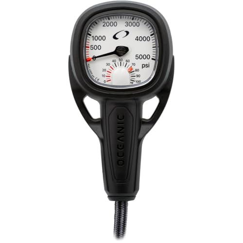 OCEANIC Maxview SPG - Submersible Pressure Gauge | Oversized Gauge, Easy to See | Available in PSI or Bar | Attach Directly to Tank or to a 36