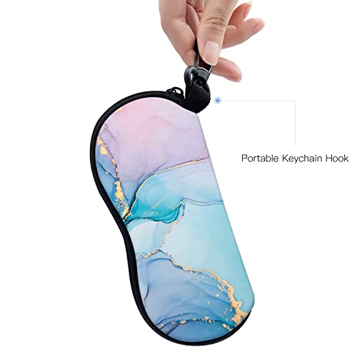 Image of Sunglasses Soft Case with Carabiner Ultra Light Neoprene Zipper Glasses Case