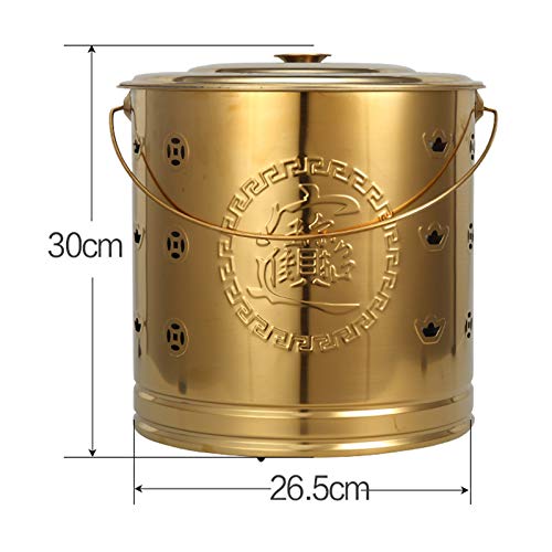 RongJian Verbrennungsofen aus Edelstahl, zum Verbrennen von Blättern und Altpapier, mit Auskleidung, Grill, Zünder, Zange, Mehreren Größen, DREI Farben-3