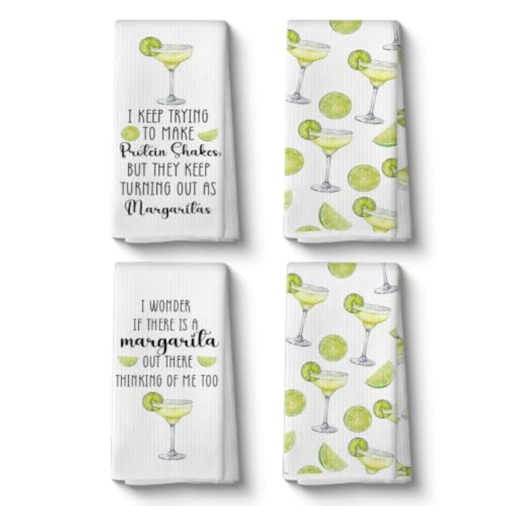 4Pcs Funny Margarita Kitchen Towels, Microfiber Dish Towels