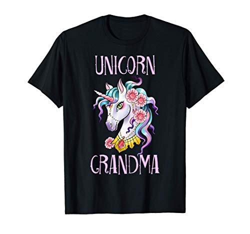 Unicorn Grandma Grandmother Birthday Mother's Day Gift Women Camiseta