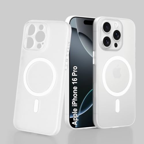 Image of ZAP CASE Paper Thin Case for iPhone 16 Pro | Ultra-Slim 0.5 mm Back Cover | Metal Buttons | Lightweight | Matte Finish | Anti-Fingerprint | Scratch Resistant | Camera Protection | Magsafe | White