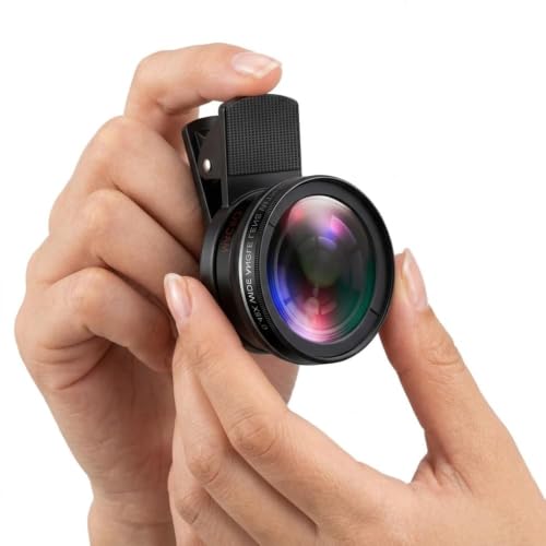 Image of Drumstone 0.45X Wide Angle Camera Lens for Smartphone, Clip-On Mobile Phone Lens with Macro Function, Portable Lens for Compatible Phone Cameras, Photography, Vlogging & Travel, 3-Year Warranty