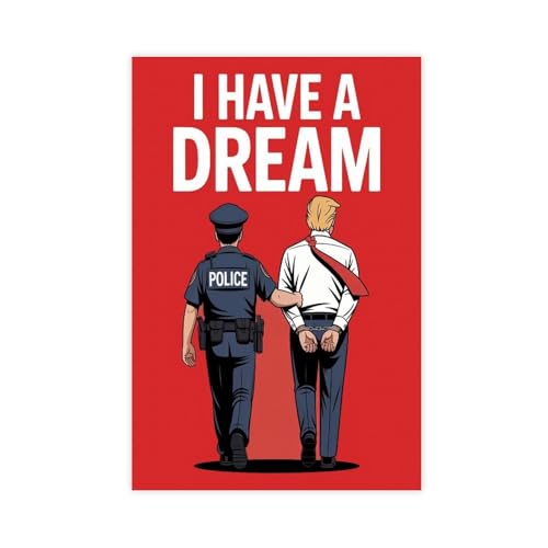 Fotuven No Kings Protest Printable Poster, I Have A Dream Anti-Trump, Resist Fascism Poster For March, Political Activist Rally Sign 12x18inch(30x45cm) Unframe