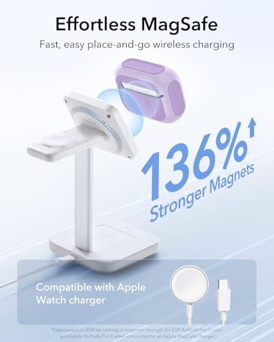 Image of ESR for AirPods Pro 3 Case, Compatible with AirPods Pro Case 3rd Generation (2025), Compatible with MagSafe, Full Drop Protection Cover with Lanyard, Purple