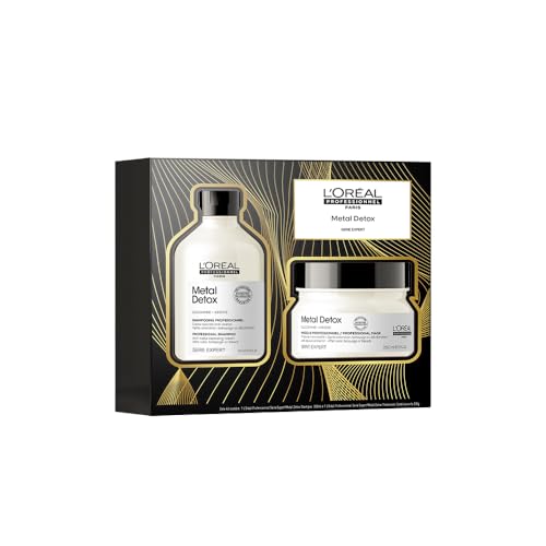 L’Oréal Professionnel Kit Metal Detox - Shampoo 300ml + Máscara de tratamento 250g, Promove alta proteção, hidratação e prevenção de danos e de mudança da cor