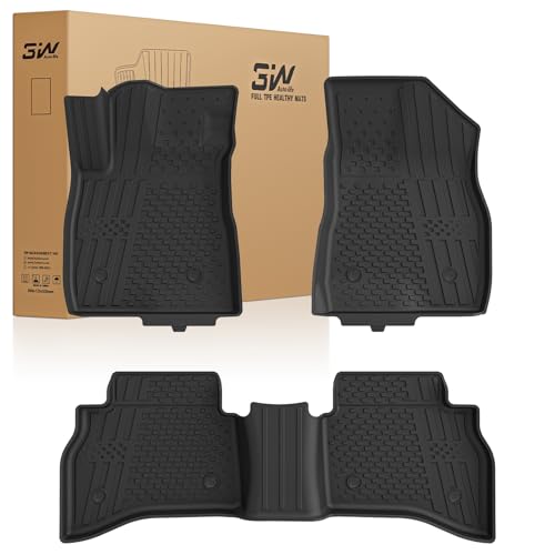 3W Floor Mats for Chevrolet Trailblazer 2021-2025 2026 (AWD Only) ，TPE All Weather Floor Liners Custom Fit Chevy Trailblazer Accessories 1st and 2nd Row Durable Black Chevy trailblazer 21-26