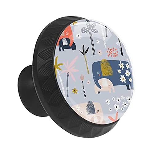 Bouton de meuble enfant éléphant rond 35 mm pour tiroir et commode x12