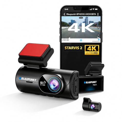 Image of Blaupunkt Dashcam-BP 4000 WiFi Dual Camera 3K +1080P,3.16 inch IPS Screen, 5MP, IMX 335sensor, Supports ADAS,G Sensor,512GB SD Card Capability,170 Wide Angle View, Built-in Mic and Speaker