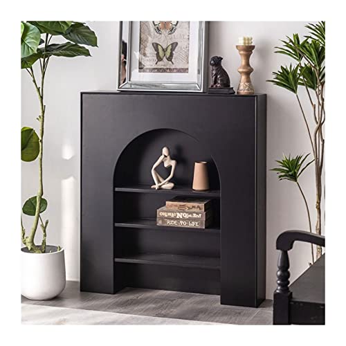 Chimenea eléctrica para estufa, repisa envolvente de gabinete decorativo francés, simulación negra, decoración para sala de estar (70 x 20 x 80 cm)