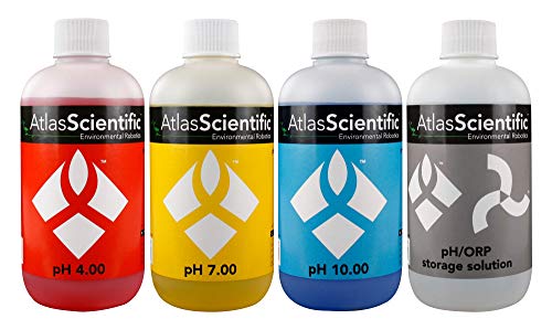 Atlas Scientific pH 4.00, 7.00, 10.00, pH Electrode Storage Calibration Solution 250ml - 8oz (Pack of 4)