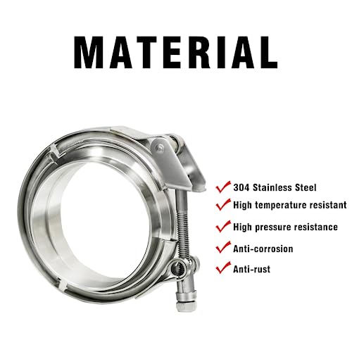 Wysiwyka 4 Inch Quick Release V Band Clamp With Female Male Flange-Stainless Steel 304 1 Pack thumb #5
