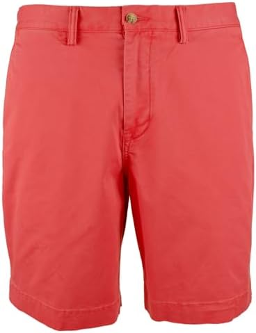 Men's Classic Fit Stretch 9" Flat Front Shorts Red 36
