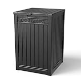 Trygoal 50-Gallon Package Delivery Box for Outside - Resin Storage with Sign & Lockable Secure, Waterproof Package Drop Box with Pre-Installation Hole for Curbside, Porch, Black