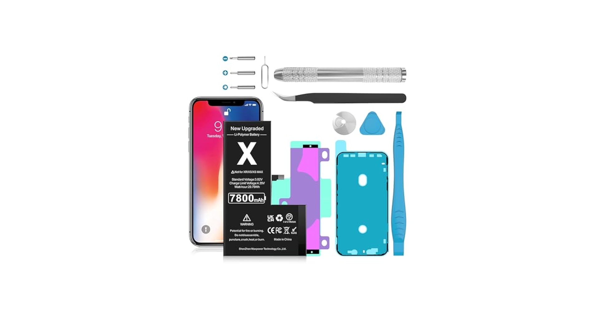 Amazon.com: Battery for iPhone X, (2025 New Upgrade) 7800mAh