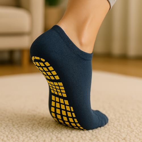 Image of Socks For Women | Cotton Anti-Skid Ankle length Socks for Gym, Yoga, jogging and running | Free Size | Pack of 3 Pairs, Multicolor