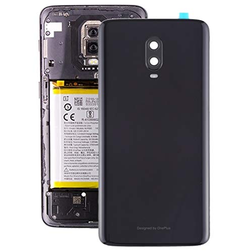 Couverture arrière de batterie OnePlus 6T noir dépoli avec vitre caméra