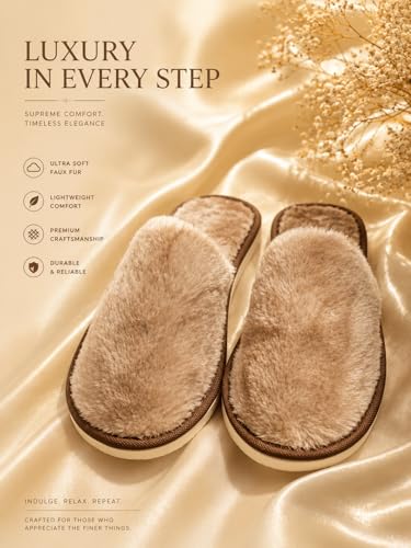Image of Galaxy Fashion Point Ultra Soft Fur Slippers for Men & Women | Fluffy Plush Indoor House Slippers | Cozy Lightweight Anti-Slip Winter Home Footwear | Comfortable Furry Bedroom Slides (Pack of 1)
