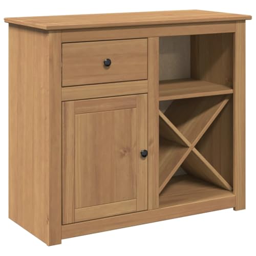 vidaXL Buffet avec tiroir Panama 93x40x80 cm Bois Massif de pin, Meuble de Rangement, Meuble de Rangement de Cuisine, Meuble de Rangement de Salon