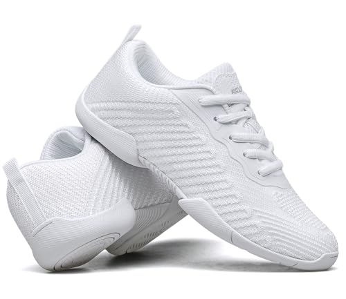 TUOTOM White Cheer Shoes for Girls Youth Cheerleading Shoes Breathable Competition Athletic Training Dancing Hip Hop Walking Sneakers 6