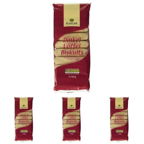 Alnatura Bio Dinkel Löffel Biskuits, 125g (Packung mit 4)
