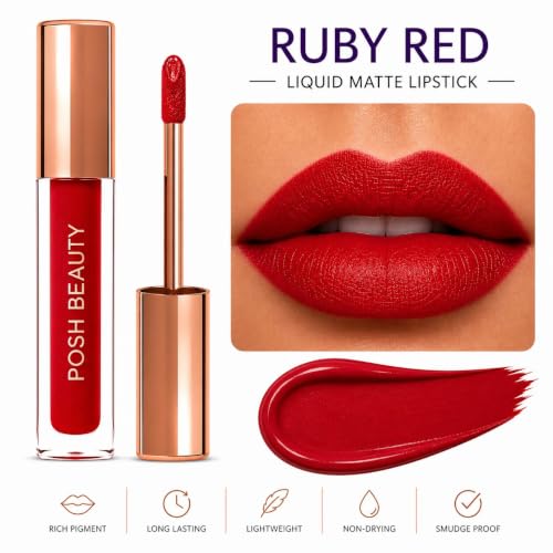 Image of Liquid Lipstick - Ruby Red - Long lasting | Water proof