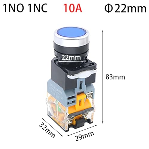 Interruptor de boton LA38 mecanisno self-locking contra fallos electricos 22mm 2