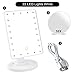 Produktbild RAQ Vergrößerung 22 LED-Schminkspiegel Beleuchteter Desktop-Spiegel 1/2/3 / 10x Kosmetischer Touch-Dimmer-Schalter Taschenspiegel einstellbar   WH 22-Lichtsatz A.