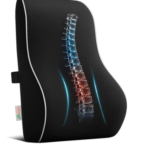 Image of Grin Health SitRight Backrest Cushion with Full Lumbar Support for Office Chair | High-Density Ortho Responsive Memory Foam | Orthopedic Lumbar Back Rest for Back Pain Relief - Ergonomic Chair Cushion