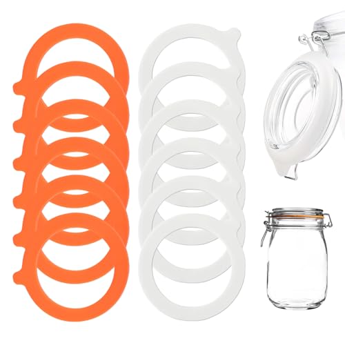 12 Stück Einmachgummiringe, Silikon Gummiringe, 95x73 mm Ersatz Gläser Einmachglasdeckel für Weck Gläser, Langlebig Einmachgummis, Einmachgläser Einkochringe Dichtringe für Trinkflasche Dichtungsring 12 Stück Einmachgummiringe, Silikon Gummiringe, 95x73 mm Ersatz Gläser Einmachglasdeckel für Weck Gläser, Langlebig Einmachgummis, Einmachgläser Einkochringe Dichtringe für Trinkflasche Dichtungsring