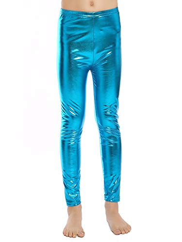 Aaronano Little Girls' Metallic Color Shiny Stretch Leggings