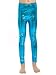 Aaronano Little Girls' Metallic Color Shiny Stretch Leggings Size XXXL(7-8) Light Blue