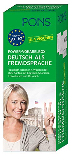PONS Power-Vokabelbox: Deutsch als Fremdsprache in 4 Wochen - Wortzschatz lernen mit der bewährten Karteikarten-Methode. Mit 800 Vokabelkarten, 1.500 ... Vokabeln lernen in 4 Wochen mit 800 Karten