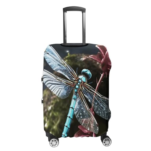 Blue Dragonfly Luggage Cover, Elastic Luggage Protector Fits 19-32in Suitcases, Washable & Anti-Scratch Suitcase Cover for Men Women M4