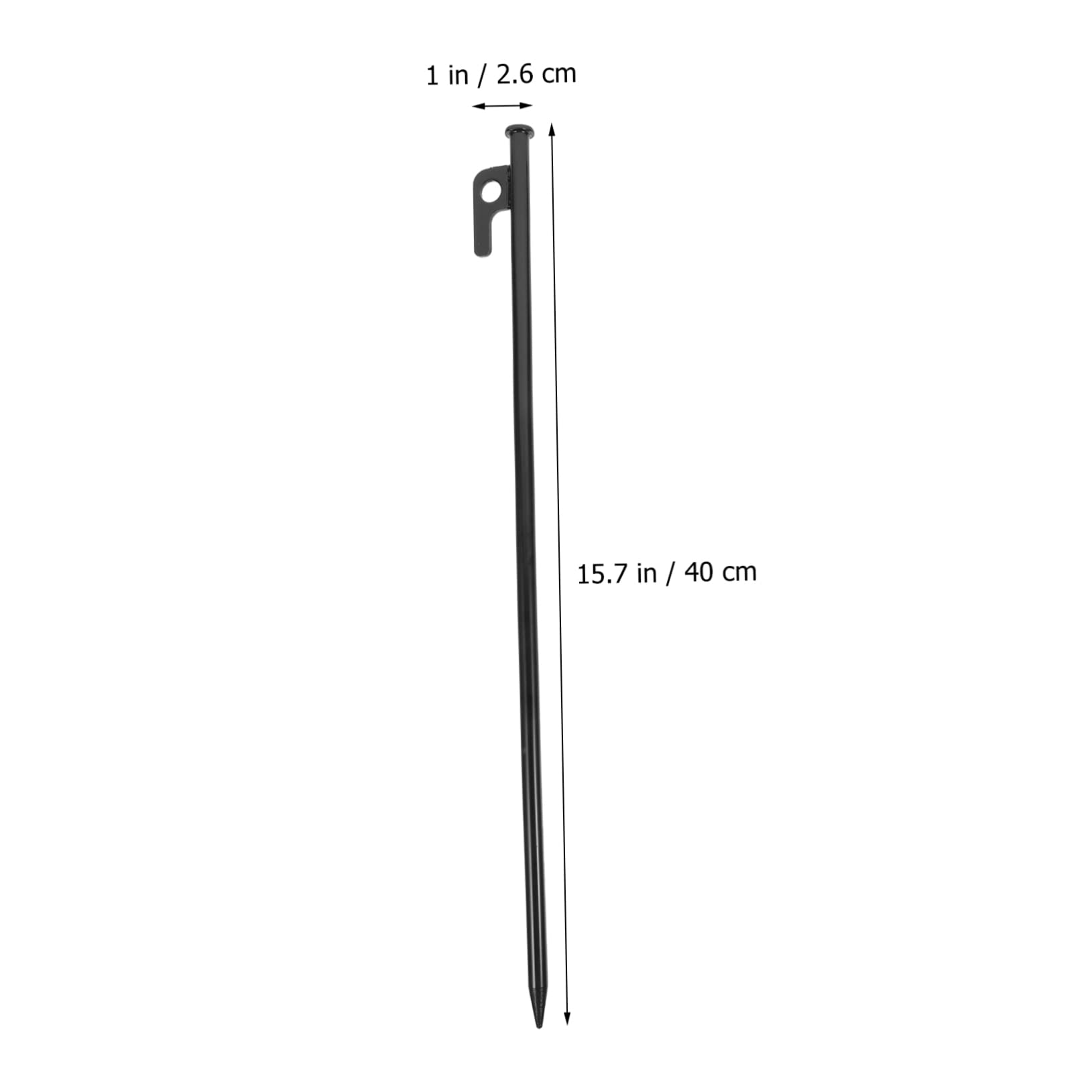 Estacas Metálicas para Tiendas de Campaña de Acero 4 Piezas 40 Cm | Negro, para Carpas y Cuerdas, Uso Exterior y Camping, Soporte Firme y Extracción Sencilla