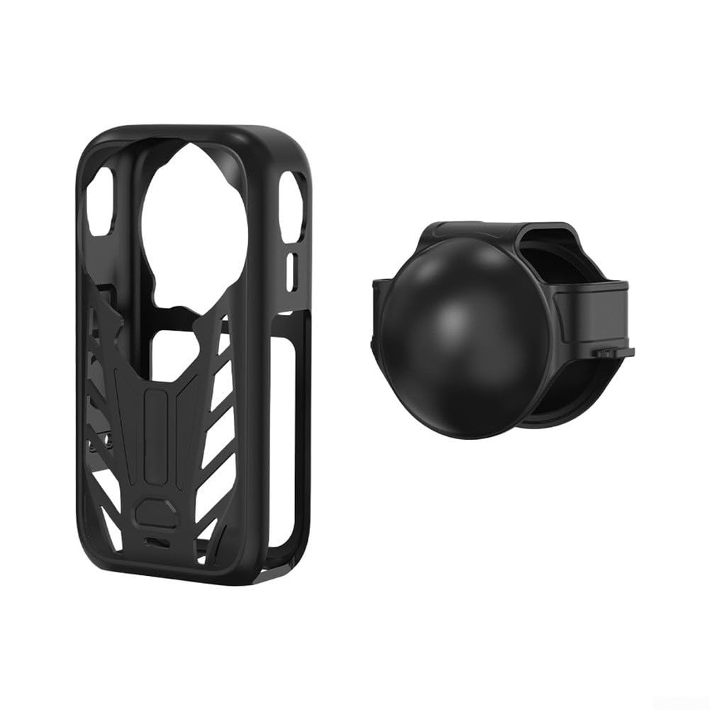 Evenoonest Stoßfeste Silikonhülle für Insta360 X6 Kamera | Für Insta360 X6 Kamera inkl. Objektivabdeckung, für schlanke Passform, Schutzhülle mit vollem Zugriff auf Anschlüsse