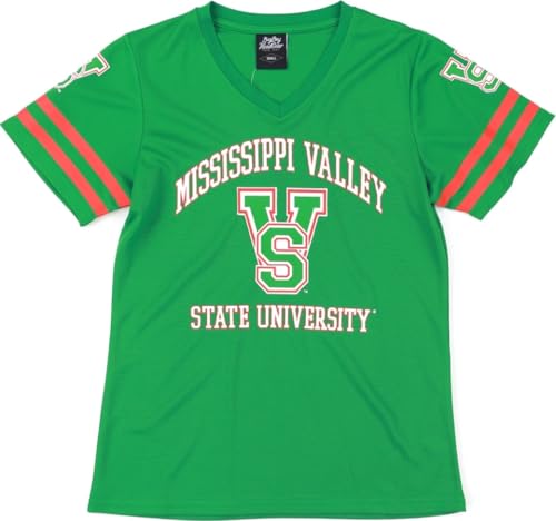 Big Boy Mississippi Valley State Delta Devils S1 Womens Football Jersey Tee [Green - M] - ID#68052