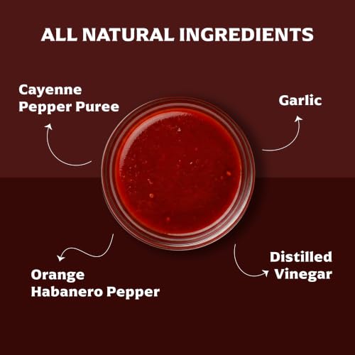 Image of Hook & Arrow Cayenne Habanero Hot Sauce - Low Sugar Louisiana Style Garlic Pepper Sauce - Medium Spice Red Hot Sauce - Gluten-Free, Vegan, Paleo (5 fl oz, 30 servings)
