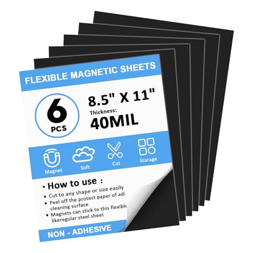 NIUBIKLUS Non Adhesive Magnetic Sheets, 8.5