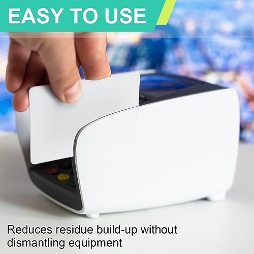 Sliner 200 Pcs Credit Card Reader Cleaner Cards Cr80 Card Reader Cleaning Dual Side Scanner Cleaning Sheets POS Swipe Terminal Cleaning Cards for Printer Optical Card Readers Credit Card Machines