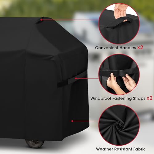 Image of Unicook 65 Inch Grill Cover for Weber Genesis II 400 Series, 4 Burner BBQ Cover for Outdoor Grill, Heavy Duty Waterproof Fade Resistant, Compared to Weber 7131