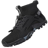 VTASQ Hiking Boots Men's Women's Walking Shoes High Trekking Climbing Shoes Lace-up Outdoor Non-Slip Backpacking Camping Trails Shoes Black 7 UK