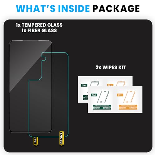 Image of ArmourPro Tempered Glass Compatible for Samsung Galaxy S21 FE 5G (6.4 Inch) With Back Nano Membrane, Edge-to-Edge Protector Coverage With Easy Cleaning Kit | Black