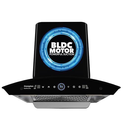 Image of Crompton QuietPro Plus BLDC 1600m3 /hr 60cm Curved Chimney| Filterless Intelligent Autoclean| Smart On| Touch+ Motion Sensor Control| 10Yrs Motor & 2Yrs Overall Warranty (CHD-QPPC60FLE-IND)