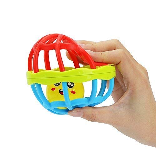 VISIONARY Kids Soft Plastic Infant Rubber Body Rolling Hand Bell Ball Baby Rattles Toy(Multicolour) (B0BC9GM8SZ) Amazon Price History, Amazon Price Tracker