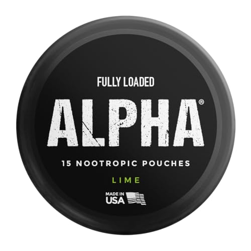 Image of Fully Loaded Alpha Nootropic Pouches (Lime) - 5 Cans - 15 Pouches per can - Effective Nootropic Delivery, Nic Pouch Replacement - Faster Absorption, Alpha GPC, L-Tyrosine, GABA