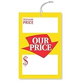 SmartSign Pack of 250 Regular and Special Price Tags with Strings | 3.25' x 5', 12 pt Cardstock, Write-On