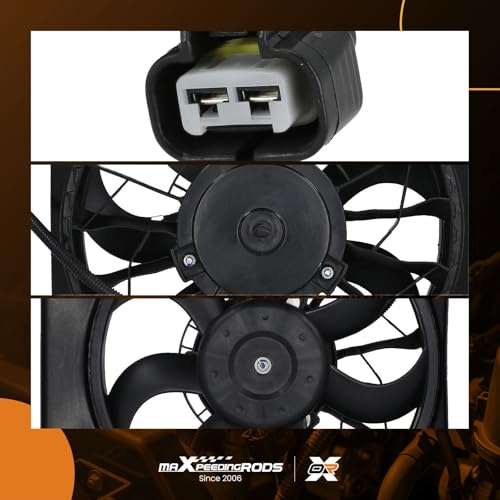 Image of maXpeedingrods Left Side Engine Radiator Cooling Fan with Shroud Assembly for Tesla S 2012-2020, 600761400D 6007614-00-D 6007352-00-F